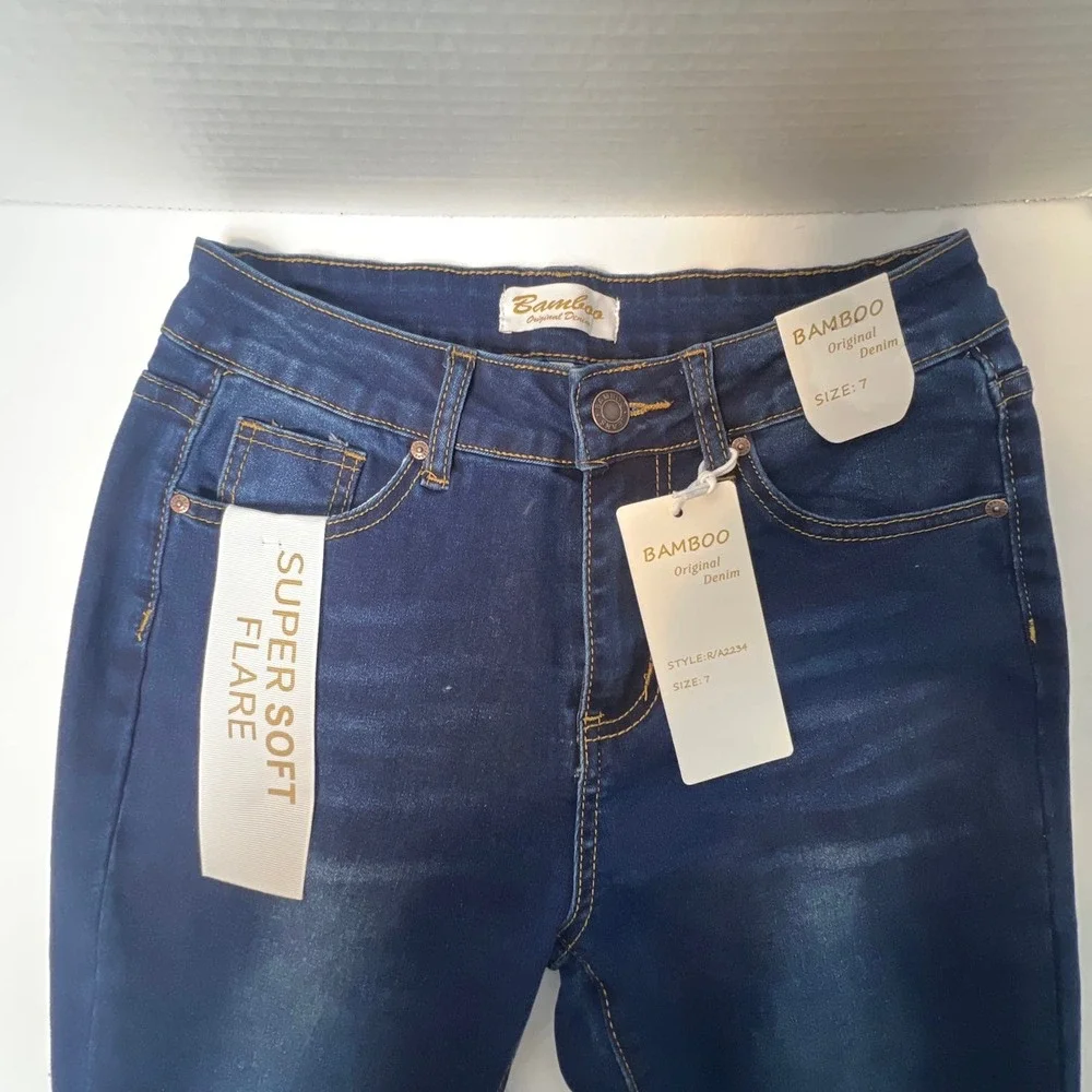 BAMBOO FLARE JEANS super soft FLARE size 7 - Picture 4 of 13